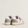 Ball Star LTD pentru femei din nailon liliac cu stea din piele albă și inserții din piele întoarsă Ball Star LTD pentru femei din nailon liliac cu stea din piele albă și inserții din piele întoarsă