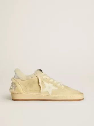 Ball Star LTD pentru femei, din piele de căprioară și piele de oaie, cu stea din piele lăcuită albă Ball Star LTD pentru femei, din piele de căprioară și piele de oaie, cu stea din piele lăcuită albă