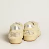 Ball Star LTD pentru femei, din piele de căprioară și piele de oaie, cu stea din piele lăcuită albă