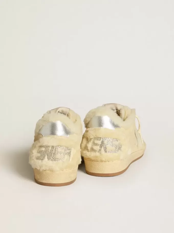 Ball Star LTD pentru femei, din piele de căprioară și piele de oaie, cu stea din piele lăcuită albă