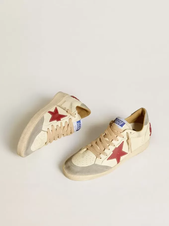 Ball Star LTD pentru femei, din piele nappa, cu stea din piele și călcâi din piele de căprioară argintie