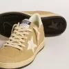 Ball Star în cristale Swarovski aurii cu stea din piele albă ca laptele