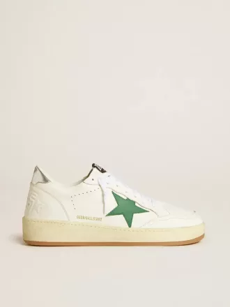 Ball Star pentru bărbați, cu stea din piele verde și bandă metalică din piele pe călcâi Ball Star pentru bărbați, cu stea din piele verde și bandă metalică din piele pe călcâi