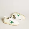 Ball Star pentru bărbați, cu stea din piele verde și bandă metalică din piele pe călcâi Ball Star pentru bărbați, cu stea din piele verde și bandă metalică din piele pe călcâi