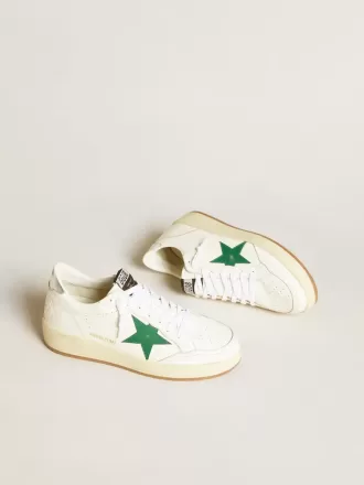 Ball Star pentru bărbați, cu stea din piele verde și bandă metalică din piele pe călcâi Ball Star pentru bărbați, cu stea din piele verde și bandă metalică din piele pe călcâi