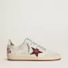 Ball Star pentru bărbați din nubuc cu imprimeu crocodil și stea din piele de căprioară burgundă Ball Star pentru bărbați din nubuc cu imprimeu crocodil și stea din piele de căprioară burgundă