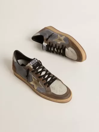 Ball Star pentru bărbați din nubuc și piele de căprioară cu stea metalică aurie Ball Star pentru bărbați din nubuc și piele de căprioară cu stea metalică aurie
