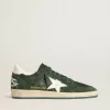 Ball Star pentru bărbați, din piele de căprioară verde, cu stea și călcâi din piele albă Ball Star pentru bărbați, din piele de căprioară verde, cu stea și călcâi din piele albă
