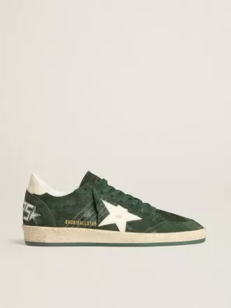 Ball Star pentru bărbați, din piele de căprioară verde, cu stea și călcâi din piele albă Ball Star pentru bărbați, din piele de căprioară verde, cu stea și călcâi din piele albă