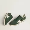 Ball Star pentru bărbați, din piele de căprioară verde, cu stea și călcâi din piele albă Ball Star pentru bărbați, din piele de căprioară verde, cu stea și călcâi din piele albă