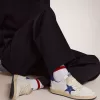 Ball Star pentru bărbați din piele nappa albă cu stea albastră și bandă pe călcâi Ball Star pentru bărbați din piele nappa albă cu stea albastră și bandă pe călcâi