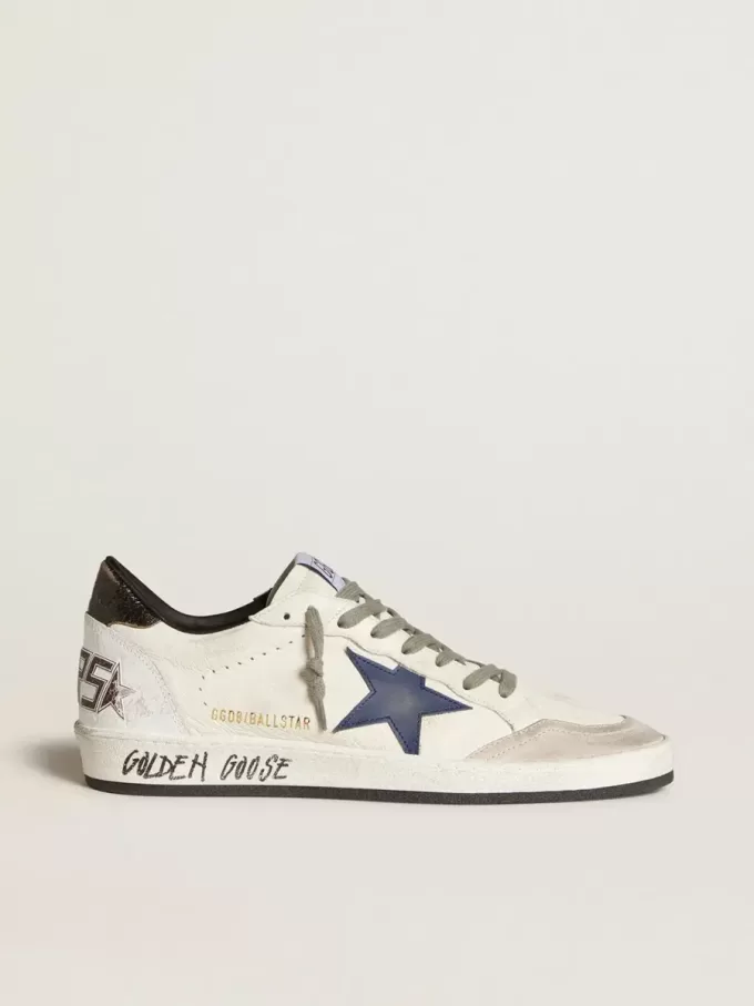 Ball Star pentru bărbați din piele nappa, cu stea din piele și călcâi din piele metalizată Ball Star pentru bărbați din piele nappa, cu stea din piele și călcâi din piele metalizată