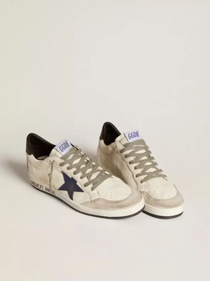 Ball Star pentru bărbați din piele nappa, cu stea din piele și călcâi din piele metalizată Ball Star pentru bărbați din piele nappa, cu stea din piele și călcâi din piele metalizată