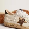 Ball Star pentru femei, cu stea din piele de ponei cu imprimeu leopard și talpă neagră Ball Star pentru femei, cu stea din piele de ponei cu imprimeu leopard și talpă neagră