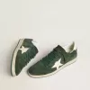 Ball Star pentru femei, din piele de căprioară verde, cu stea și călcâi din piele albă Ball Star pentru femei, din piele de căprioară verde, cu stea și călcâi din piele albă