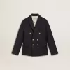 Blazer albastru închis cu două rânduri de nasturi pentru băieți Blazer albastru închis cu două rânduri de nasturi pentru băieți