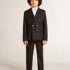 Blazer albastru închis cu două rânduri de nasturi pentru băieți Blazer albastru închis cu două rânduri de nasturi pentru băieți
