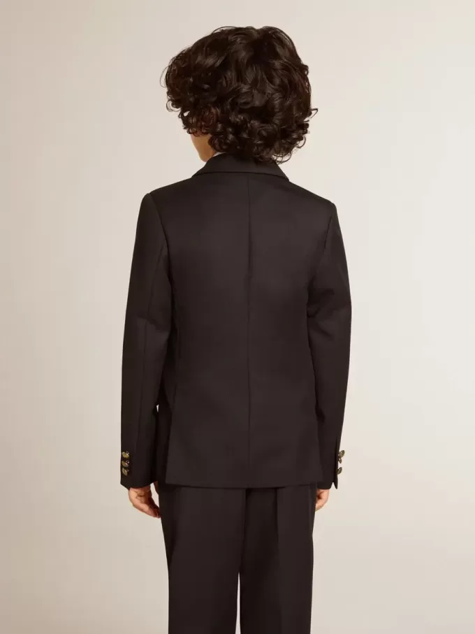 Blazer albastru închis cu două rânduri de nasturi pentru băieți Blazer albastru închis cu două rânduri de nasturi pentru băieți