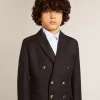 Blazer albastru închis cu două rânduri de nasturi pentru băieți Blazer albastru închis cu două rânduri de nasturi pentru băieți