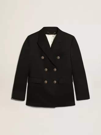 Blazer albastru închis cu două rânduri de nasturi pentru femei