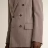 Blazer bărbătesc bej din amestec de lână, cu două rânduri de nasturi Blazer bărbătesc bej din amestec de lână, cu două rânduri de nasturi