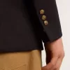 Blazer bărbătesc cu două rânduri de nasturi, de culoare albastru închis Blazer bărbătesc cu două rânduri de nasturi, de culoare albastru închis