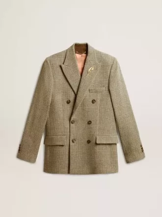 Blazer bărbătesc cu două rânduri de nasturi din lână Shetland