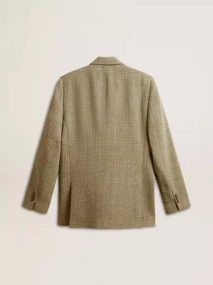 Blazer bărbătesc cu două rânduri de nasturi din lână Shetland Blazer bărbătesc cu două rânduri de nasturi din lână Shetland