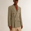 Blazer bărbătesc cu două rânduri de nasturi din lână Shetland Blazer bărbătesc cu două rânduri de nasturi din lână Shetland