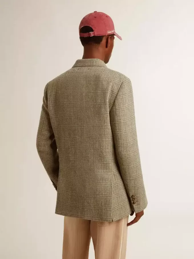 Blazer bărbătesc cu două rânduri de nasturi din lână Shetland Blazer bărbătesc cu două rânduri de nasturi din lână Shetland