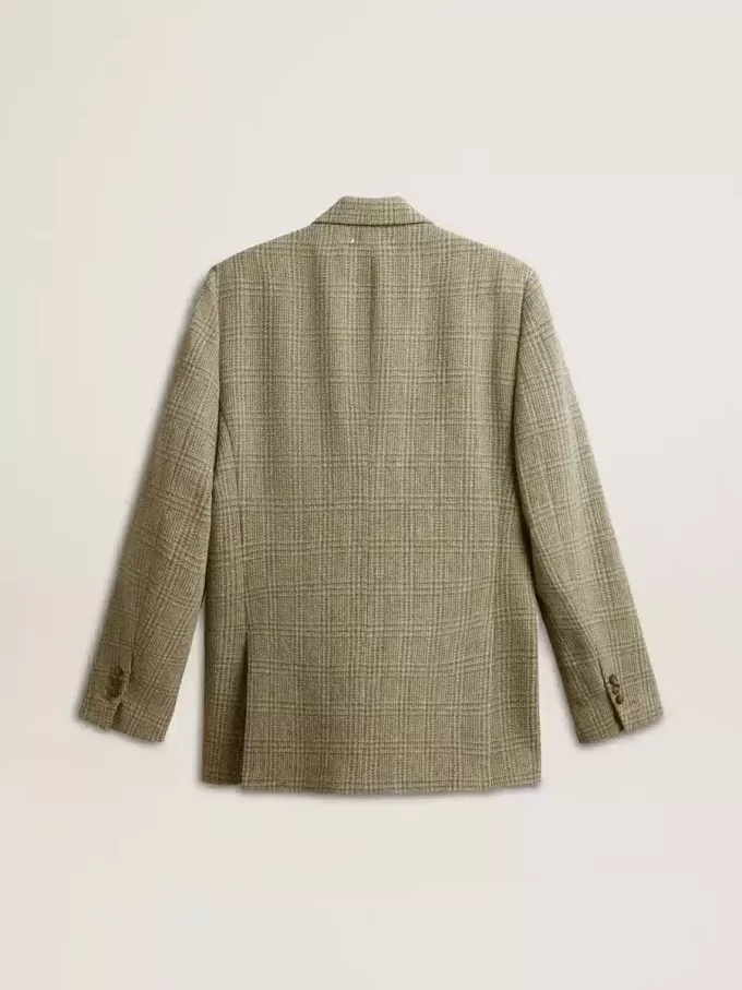 Blazer bărbătesc cu două rânduri de nasturi din lână Shetland Blazer bărbătesc cu două rânduri de nasturi din lână Shetland