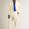 Blazer crem pentru bărbați, cu două rânduri de nasturi Blazer crem pentru bărbați, cu două rânduri de nasturi