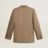 Blazer cu două rânduri de nasturi, culoare gri porumbel, pentru femei Blazer cu două rânduri de nasturi, culoare gri porumbel, pentru femei