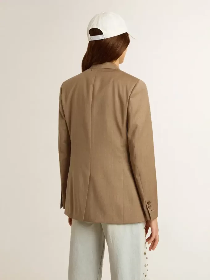 Blazer cu două rânduri de nasturi, culoare gri porumbel, pentru femei Blazer cu două rânduri de nasturi, culoare gri porumbel, pentru femei