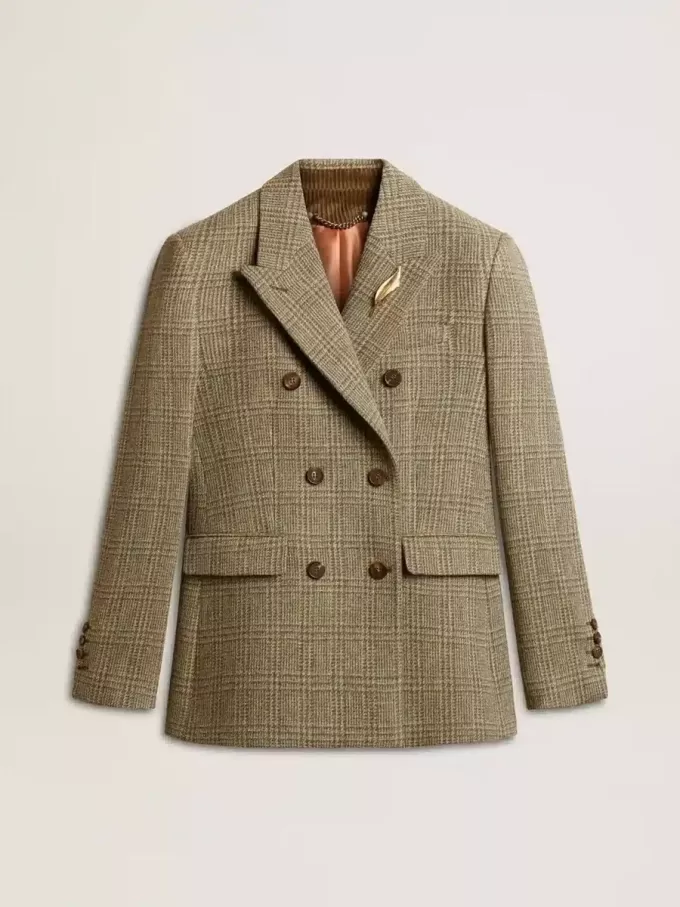 Blazer cu două rânduri de nasturi pentru femei, din lână Shetland Blazer cu două rânduri de nasturi pentru femei, din lână Shetland