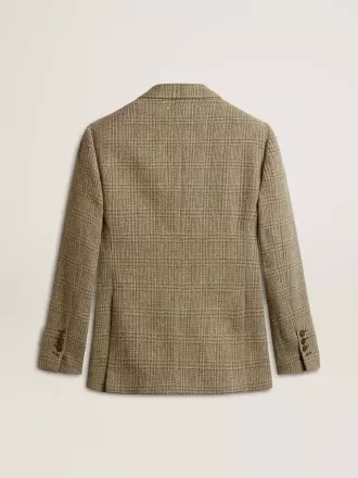 Blazer cu două rânduri de nasturi pentru femei, din lână Shetland