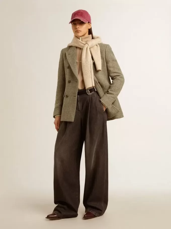 Blazer cu două rânduri de nasturi pentru femei, din lână Shetland Blazer cu două rânduri de nasturi pentru femei, din lână Shetland
