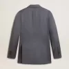 Blazer cu două rânduri de nasturi pentru femei, în culoarea albastru deschis Blazer cu două rânduri de nasturi pentru femei, în culoarea albastru deschis
