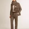 Blazer gri cu un singur rând de nasturi pentru bărbați, din lână cu model houndstooth Blazer gri cu un singur rând de nasturi pentru bărbați, din lână cu model houndstooth