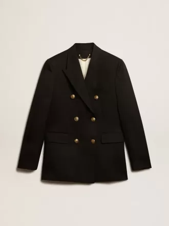 Blazer negru cu două rânduri de nasturi pentru femei