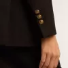 Blazer negru cu două rânduri de nasturi pentru femei Blazer negru cu două rânduri de nasturi pentru femei