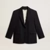 Blazer negru din amestec de lână pentru femei Blazer negru din amestec de lână pentru femei