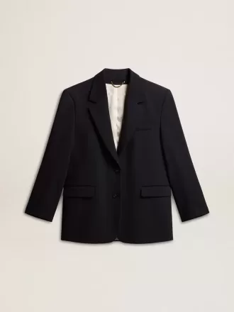 Blazer negru din amestec de lână pentru femei