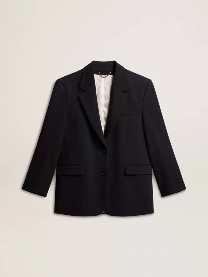 Blazer negru din amestec de lână pentru femei Blazer negru din amestec de lână pentru femei