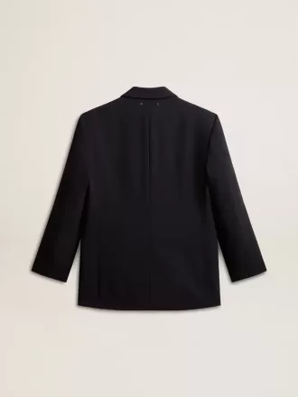 Blazer negru din amestec de lână pentru femei