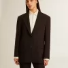 Blazer negru din amestec de lână pentru femei Blazer negru din amestec de lână pentru femei