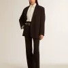 Blazer negru din amestec de lână pentru femei Blazer negru din amestec de lână pentru femei