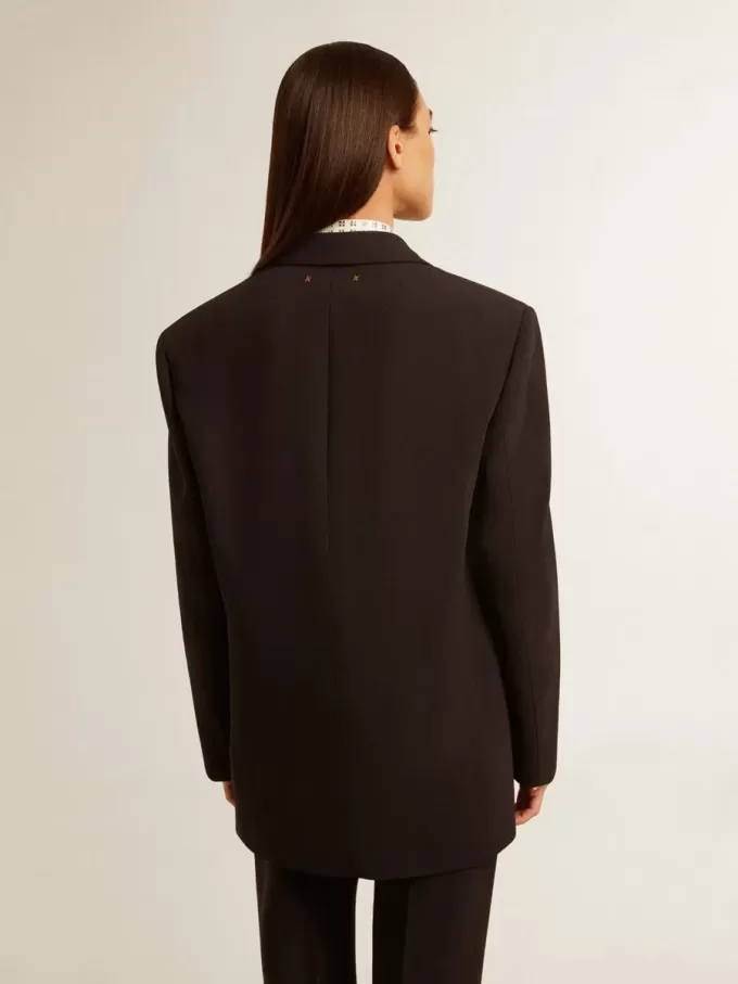 Blazer negru din amestec de lână pentru femei Blazer negru din amestec de lână pentru femei