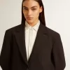 Blazer negru din amestec de lână pentru femei Blazer negru din amestec de lână pentru femei