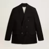 Blazer negru pentru bărbați, cu două rânduri de nasturi Blazer negru pentru bărbați, cu două rânduri de nasturi